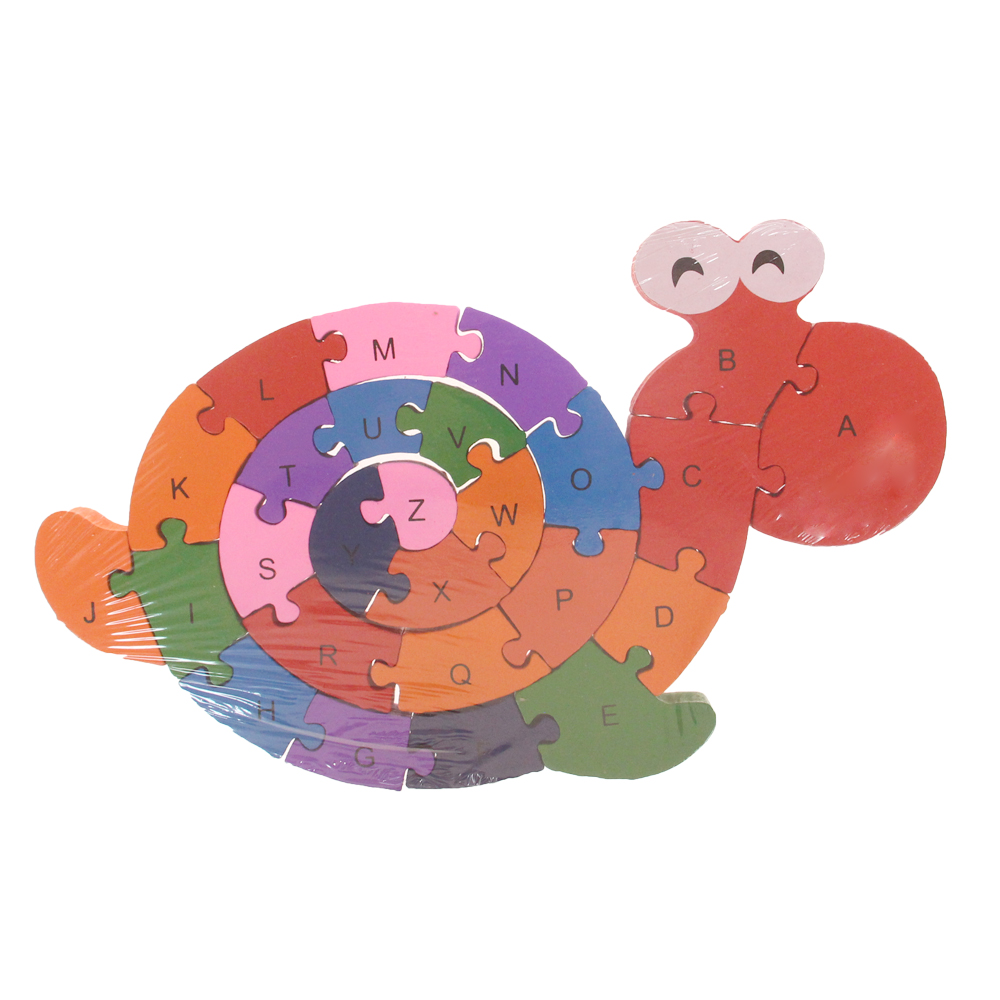 Vzdělávací dřevěné puzzle šnek - náhľad 1
