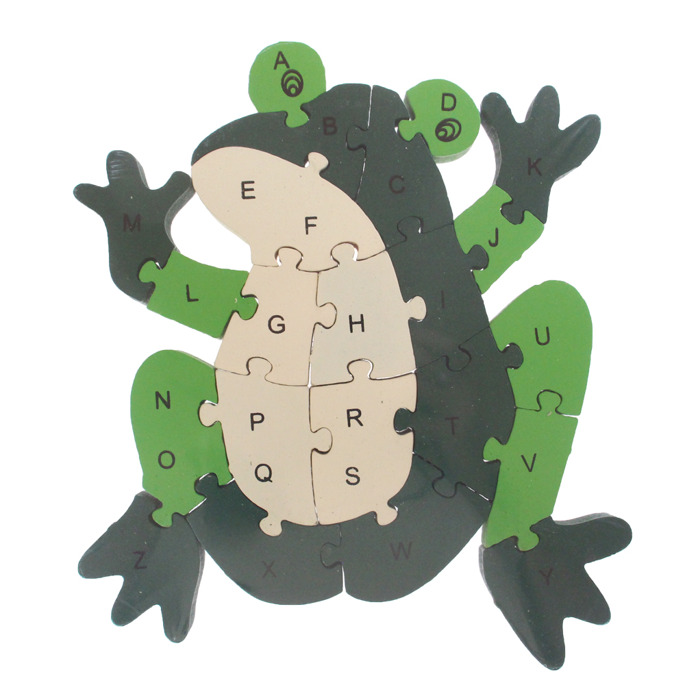 Vzdělávací dřevěné puzzle žába - náhľad 1