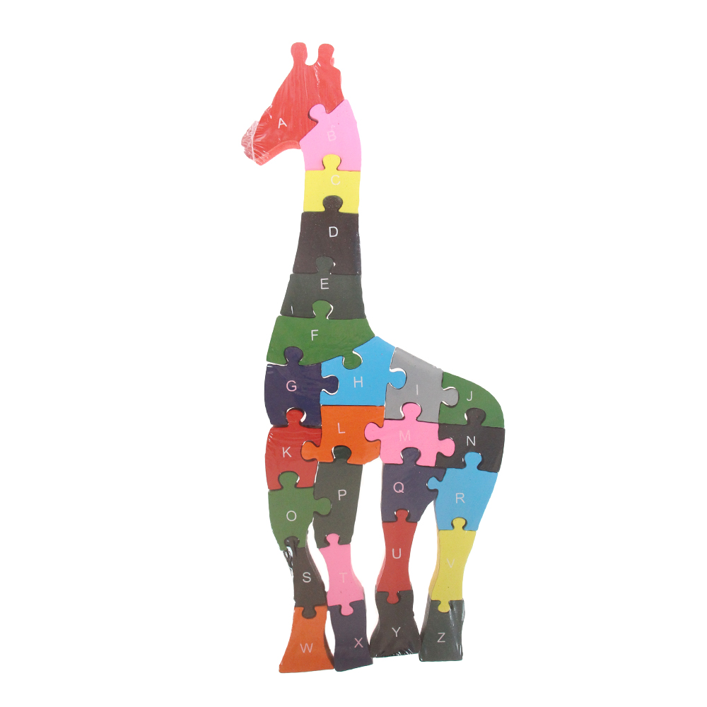 Vzdělávací dřevěné puzzle žirafa var.2 - náhľad 1