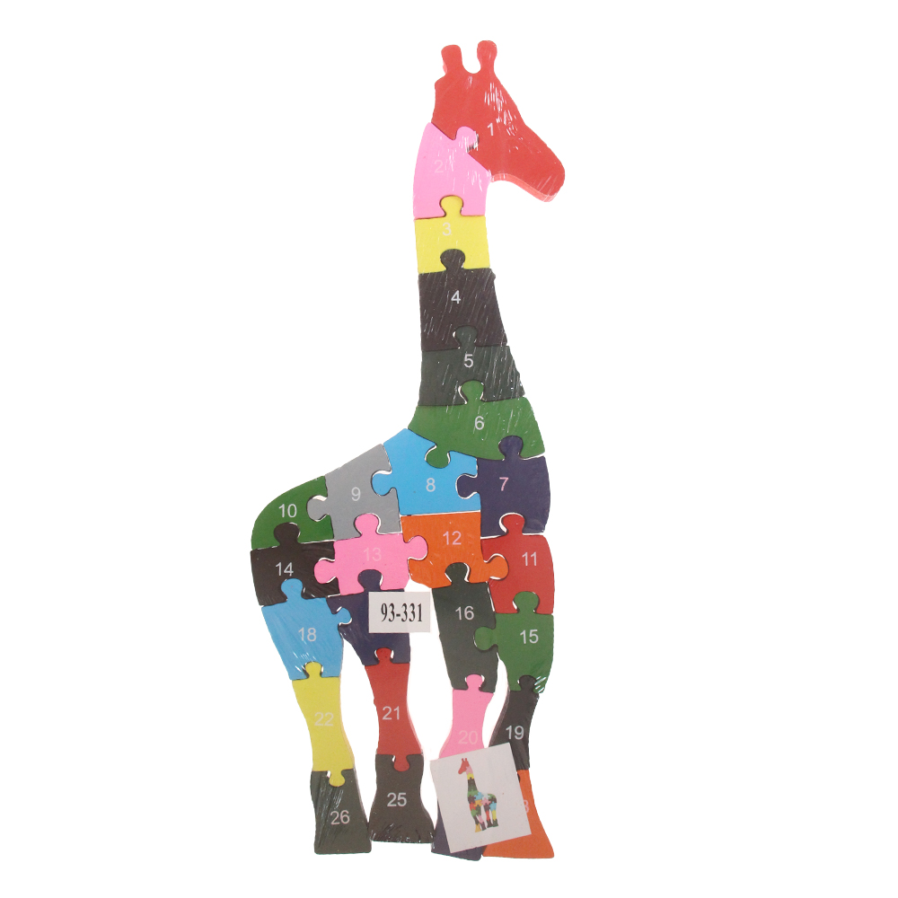 Vzdělávací dřevěné puzzle žirafa var.2 - náhľad 2