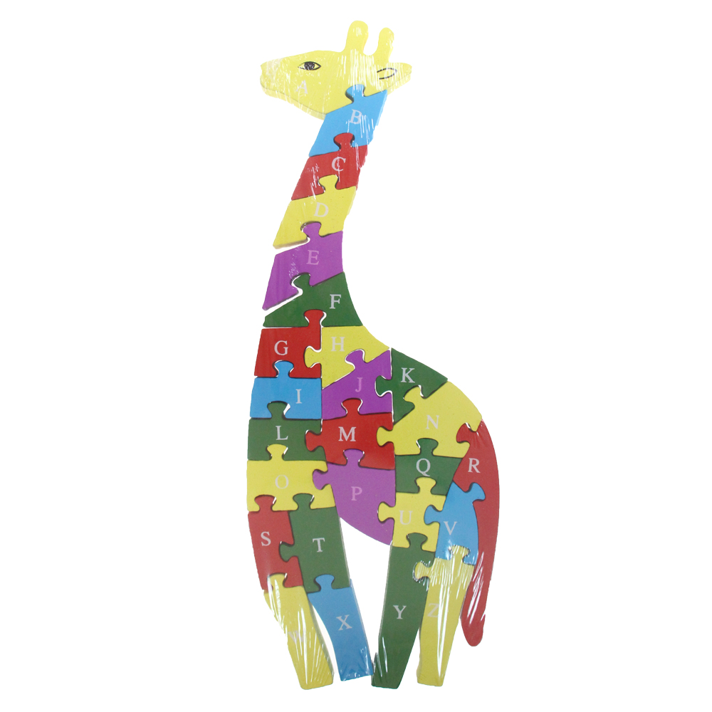 Vzdělávací dřevěné puzzle žirafa var.3 - náhľad 1