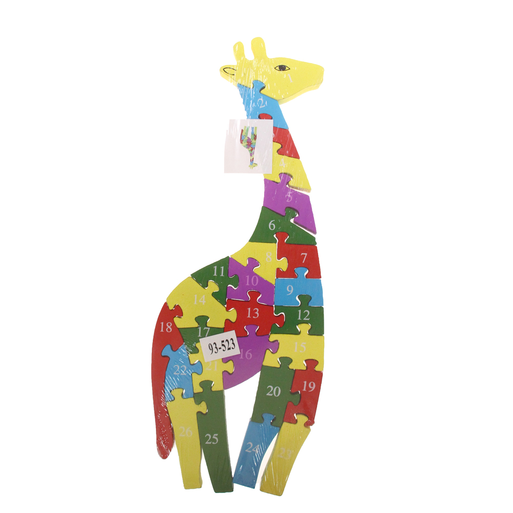 Vzdělávací dřevěné puzzle žirafa var.3 - náhľad 2