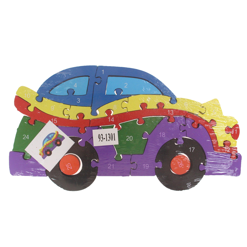 Vzdělávací dřevěné puzzle auto var.2 - náhľad 2