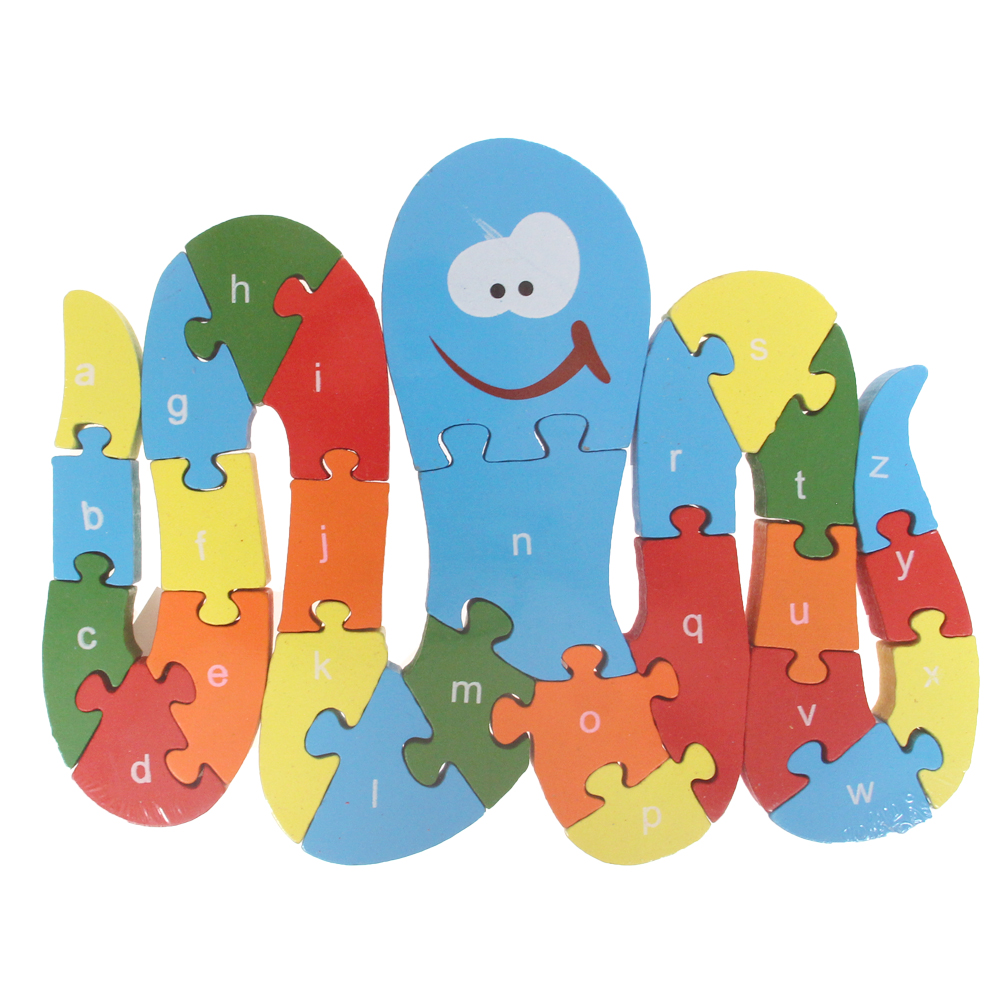 Vzdělávací dřevěné puzzle chobotnice - náhľad 1