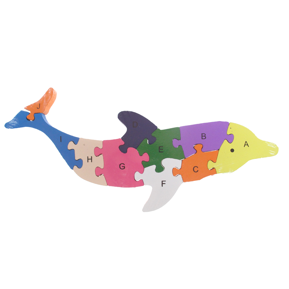 Vzdělávací dřevěné puzzle delfín - náhľad 1