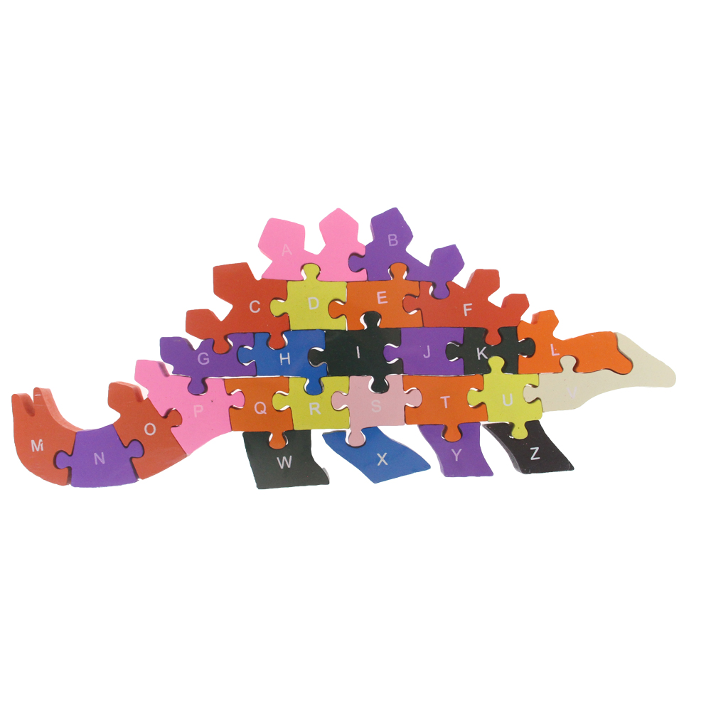 Vzdělávací dřevěné puzzle dinosaurus var.1 - náhľad 1