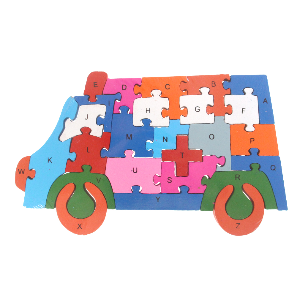Vzdělávací dřevěné puzzle dodávka - náhľad 1