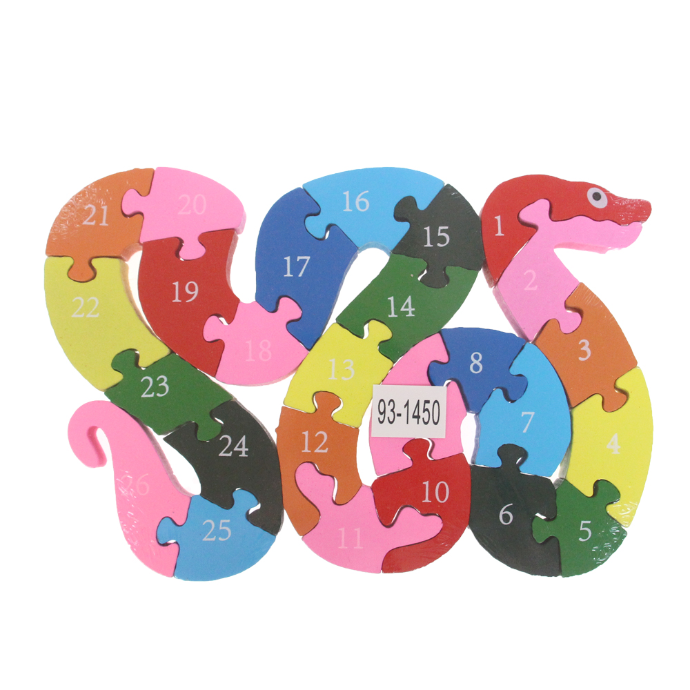 Vzdělávací dřevěné puzzle had var.1 - náhľad 1