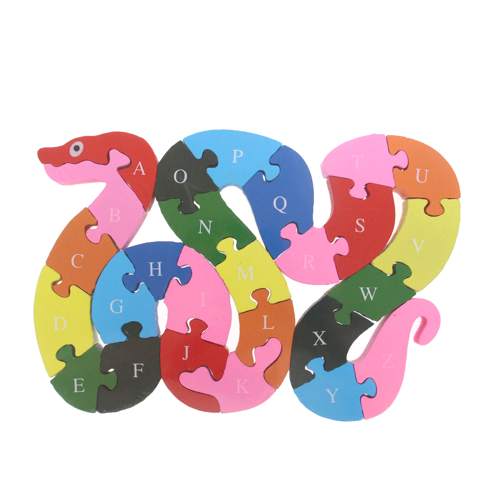 Vzdělávací dřevěné puzzle had var.1 - náhľad 2