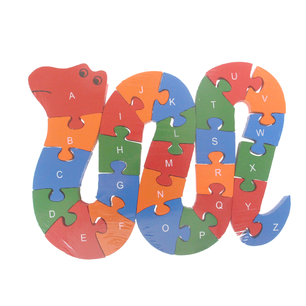 Vzdělávací dřevěné puzzle had var.2 - náhľad 1