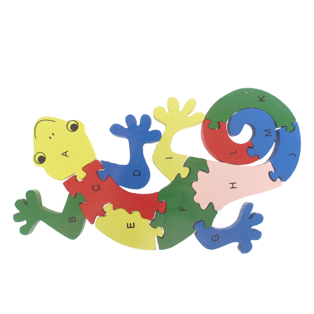 Vzdělávací dřevěné puzzle ještěrka - náhľad 1