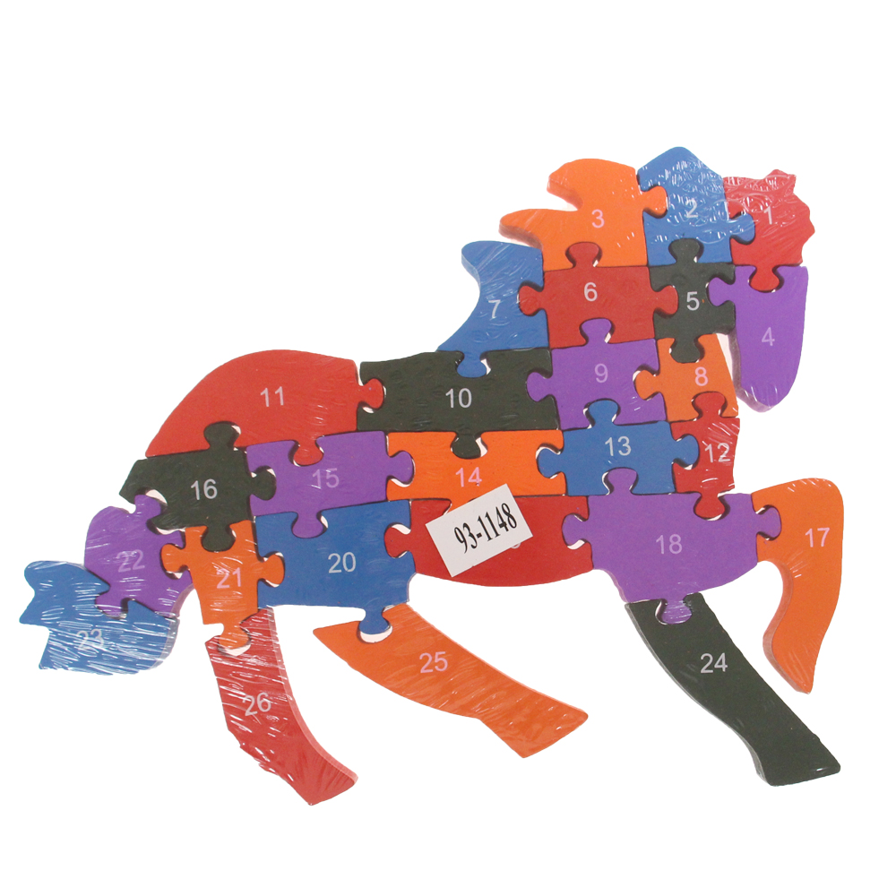 Vzdělávací dřevěné puzzle kůň var.1 - náhľad 2
