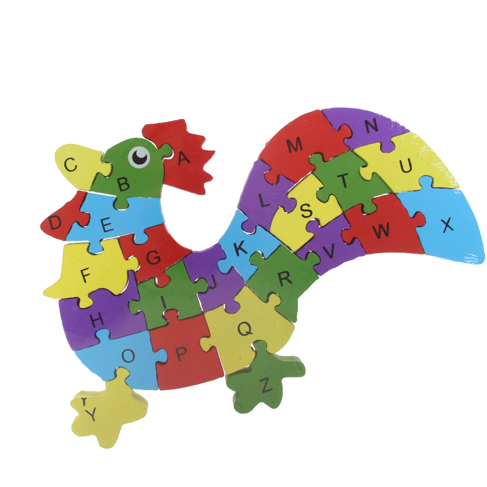 Vzdělávací dřevěné puzzle kohout var.2 - náhľad 1