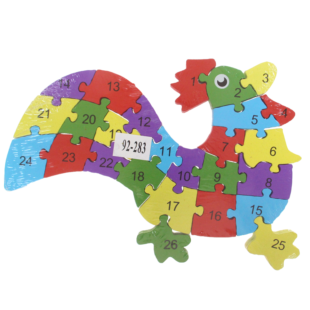 Vzdělávací dřevěné puzzle kohout var.2 - náhľad 2