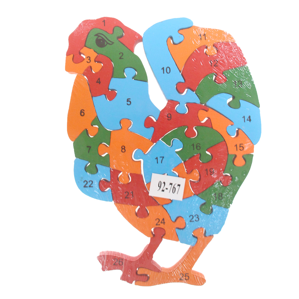 Vzdělávací dřevěné puzzle kohout - náhľad 2