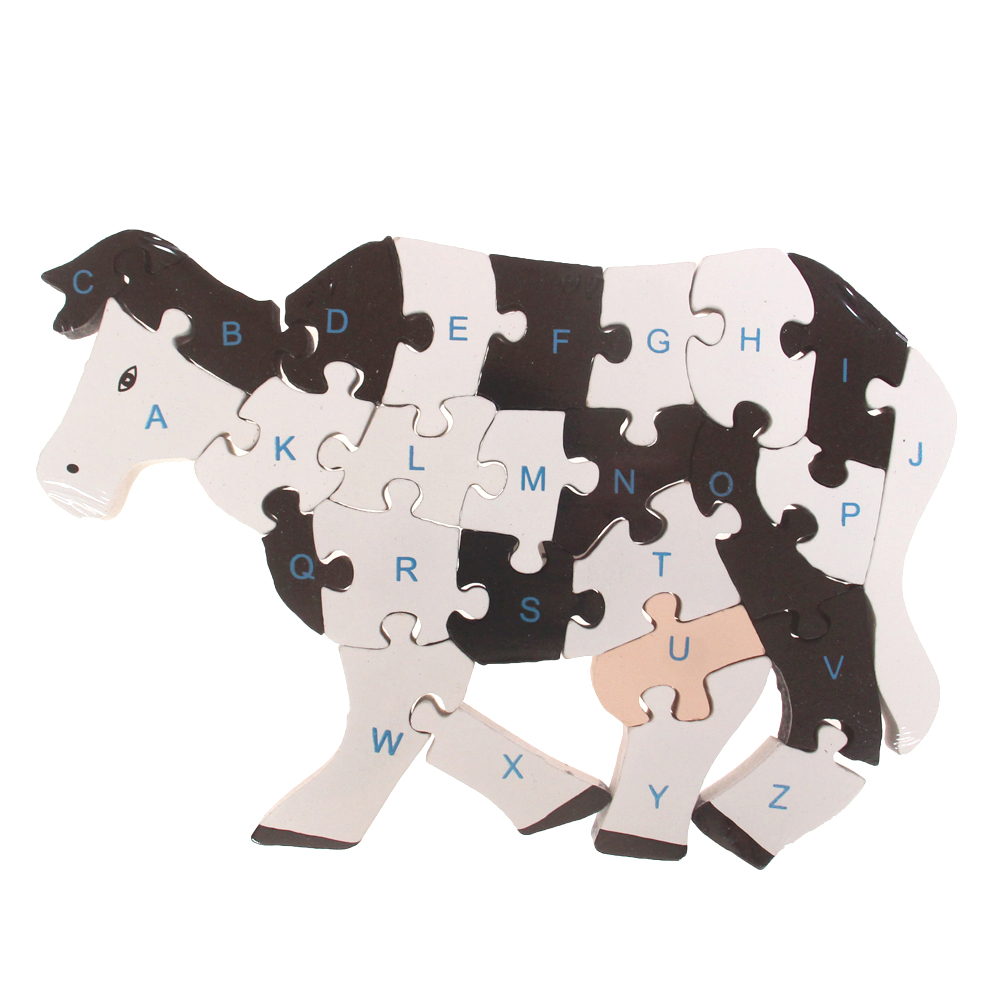 Vzdělávací dřevěné puzzle kráva var.1 - náhľad 1