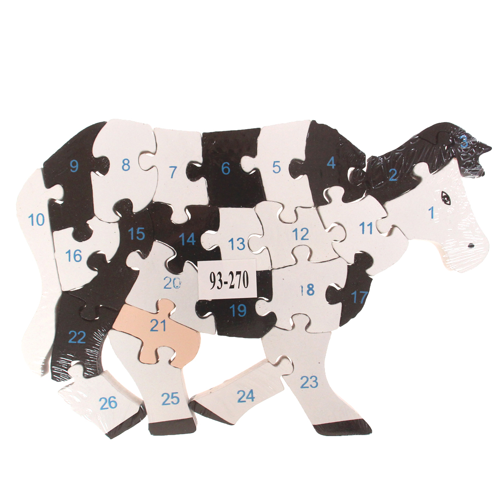 Vzdělávací dřevěné puzzle kráva var.1 - náhľad 2