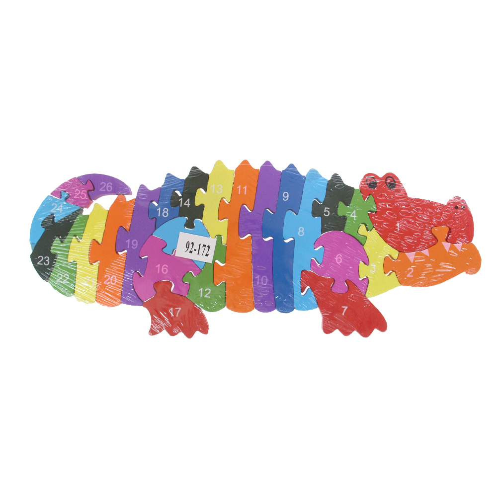 Vzdělávací dřevěné puzzle krokodýl var.1 - náhľad 1