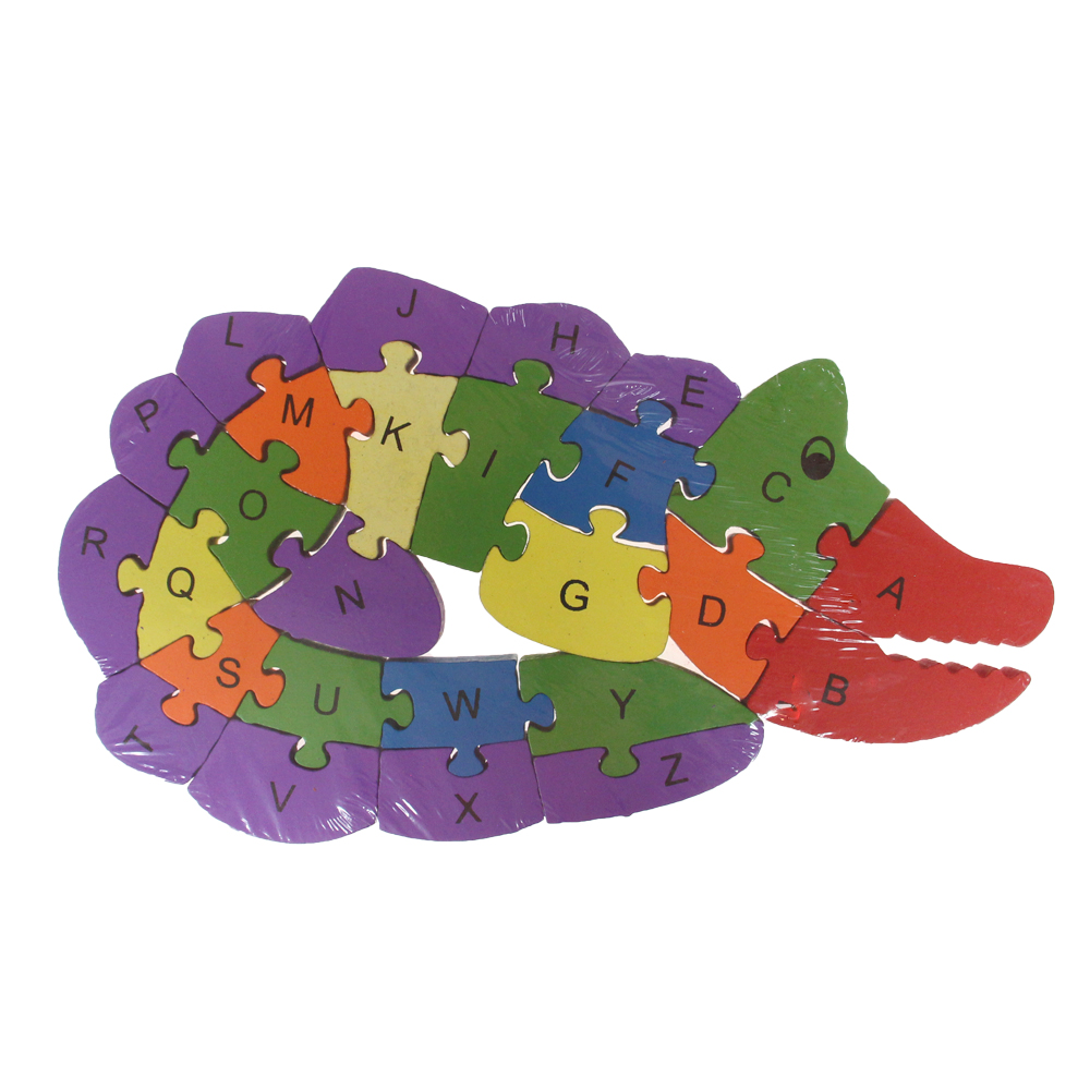 Vzdělávací dřevěné puzzle krokodýl var.2 - náhľad 2