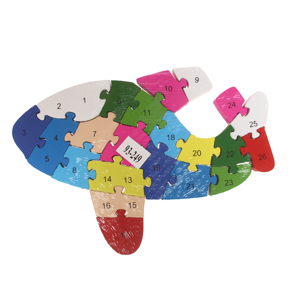 Vzdělávací dřevěné puzzle letadlo var.2 - náhľad 1