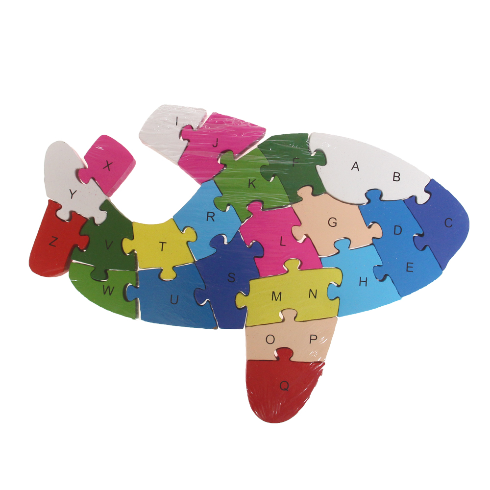 Vzdělávací dřevěné puzzle letadlo var.2 - náhľad 2