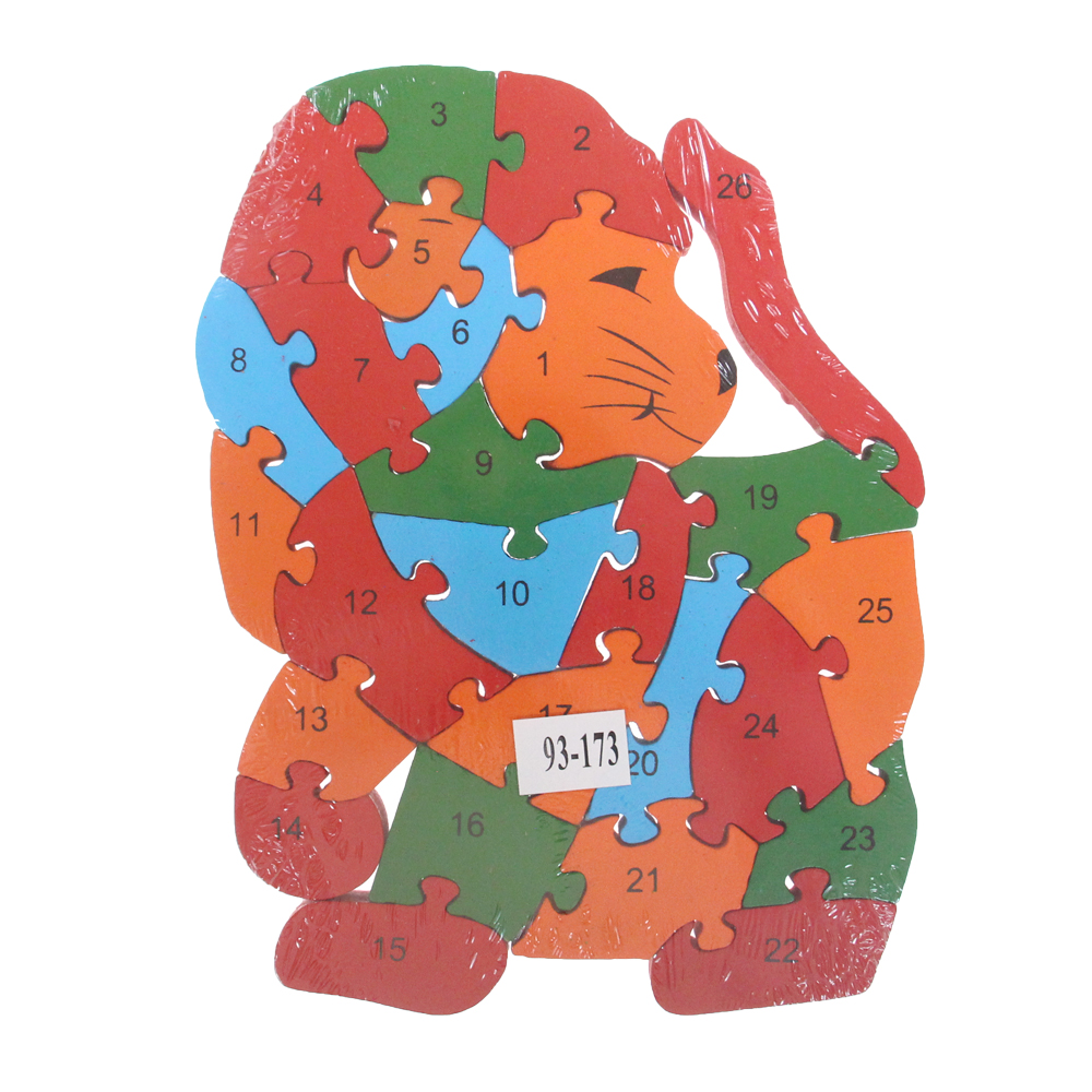 Vzdělávací dřevěné puzzle lev var.1 - náhľad 1
