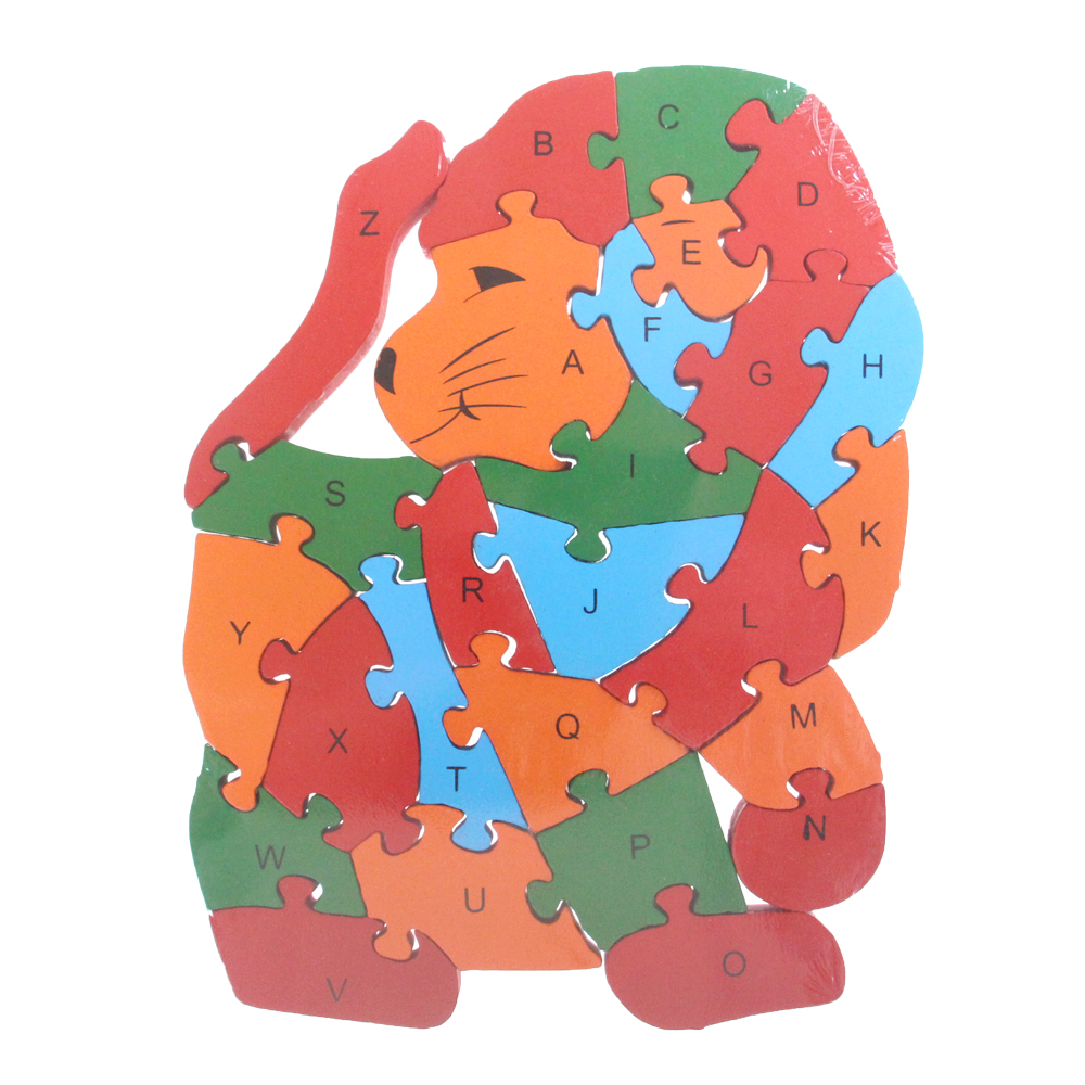 Vzdělávací dřevěné puzzle lev var.1 - náhľad 2
