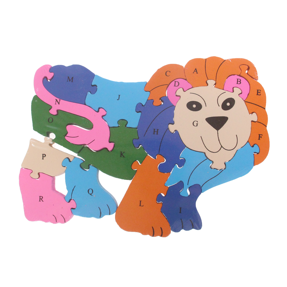 Vzdělávací dřevěné puzzle lev var.2 - náhľad 1