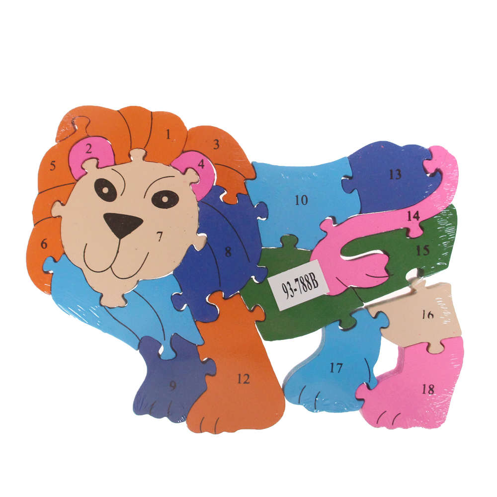 Vzdělávací dřevěné puzzle lev var.2 - náhľad 2