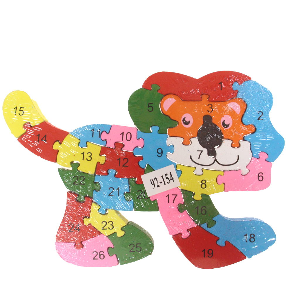 Vzdělávací dřevěné puzzle lev var.3 - náhľad 2
