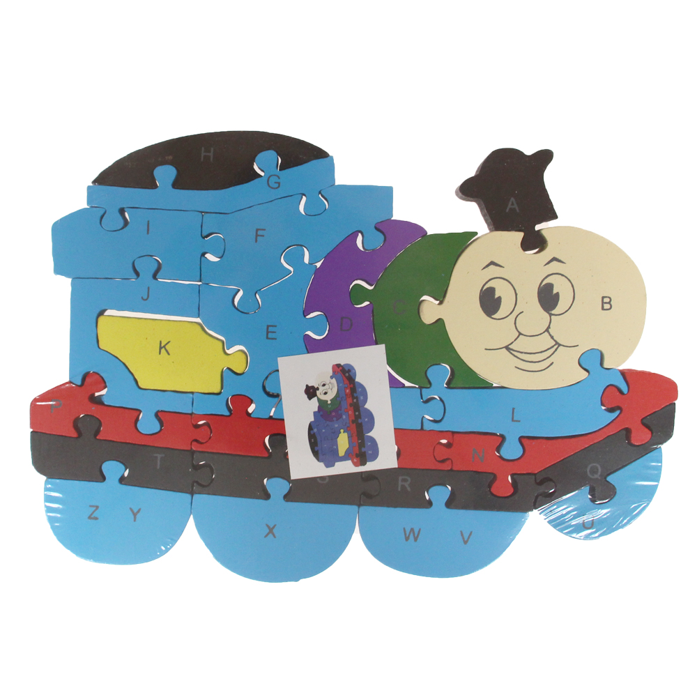 Vzdělávací dřevěné puzzle lokomotiva - náhľad 1