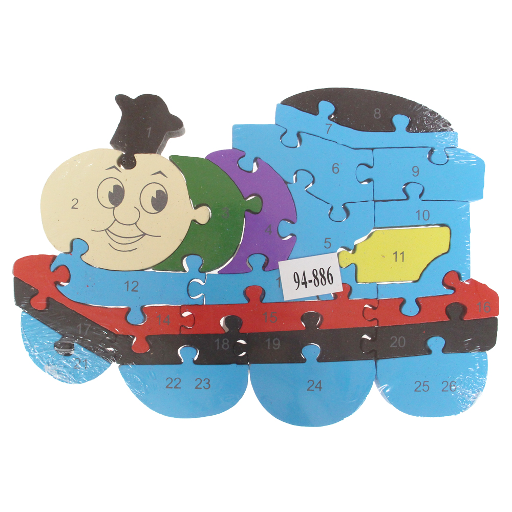 Vzdělávací dřevěné puzzle lokomotiva - náhľad 2