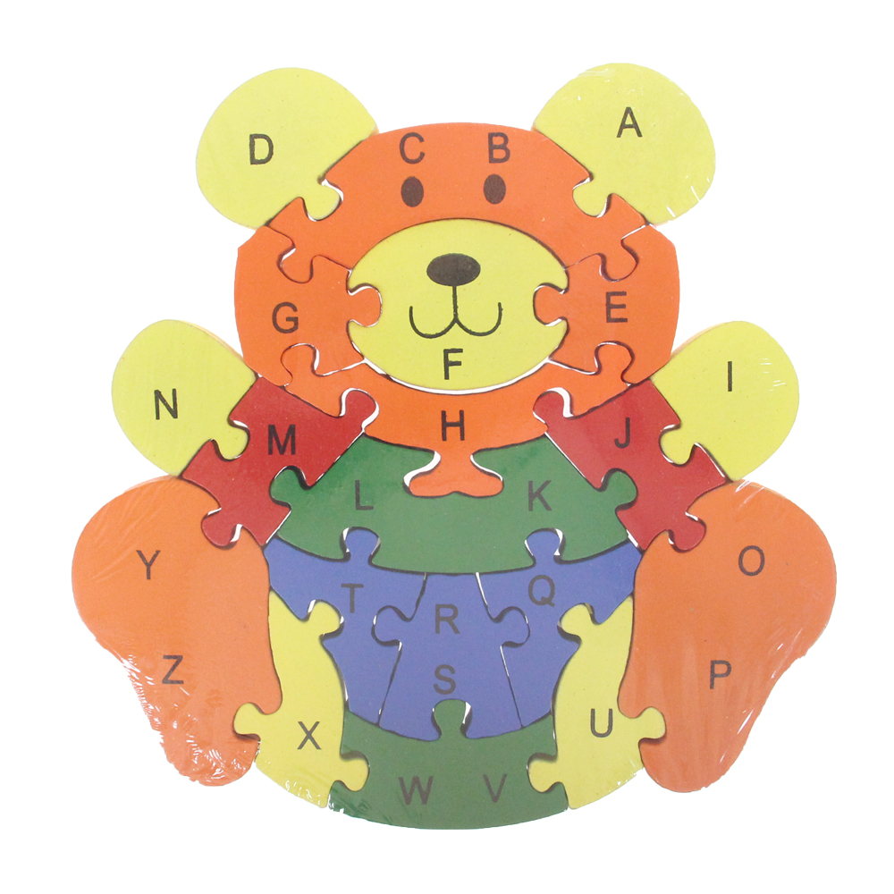 Vzdělávací dřevěné puzzle méďa var.1 - náhľad 1