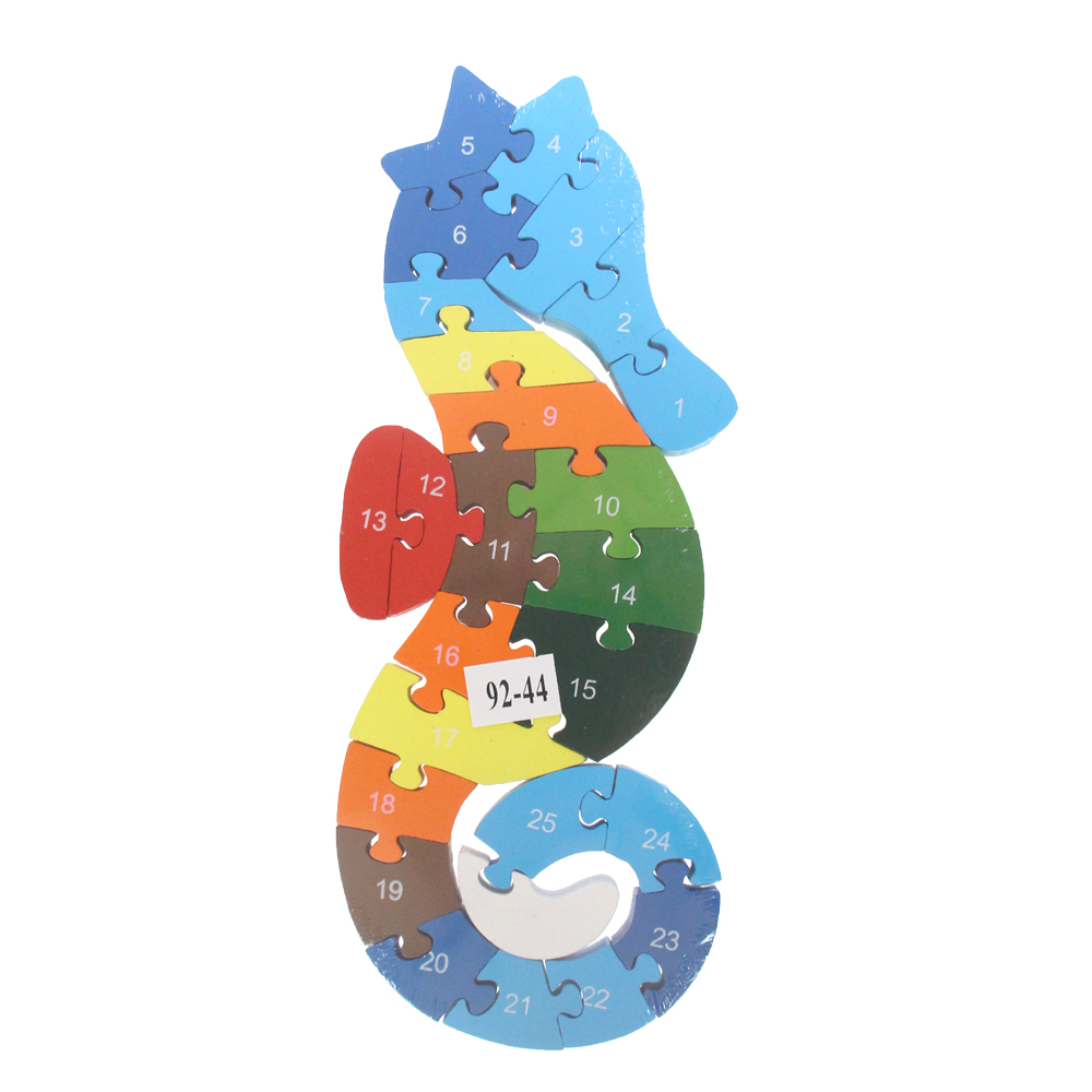 Vzdělávací dřevěné puzzle mořský kůň - náhľad 2