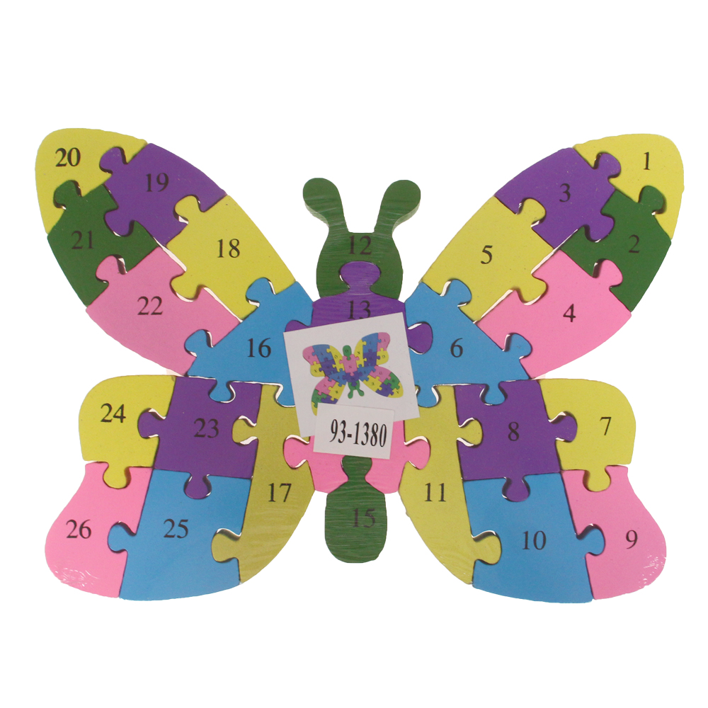 Vzdělávací dřevěné puzzle motýl var.2 - náhľad 2