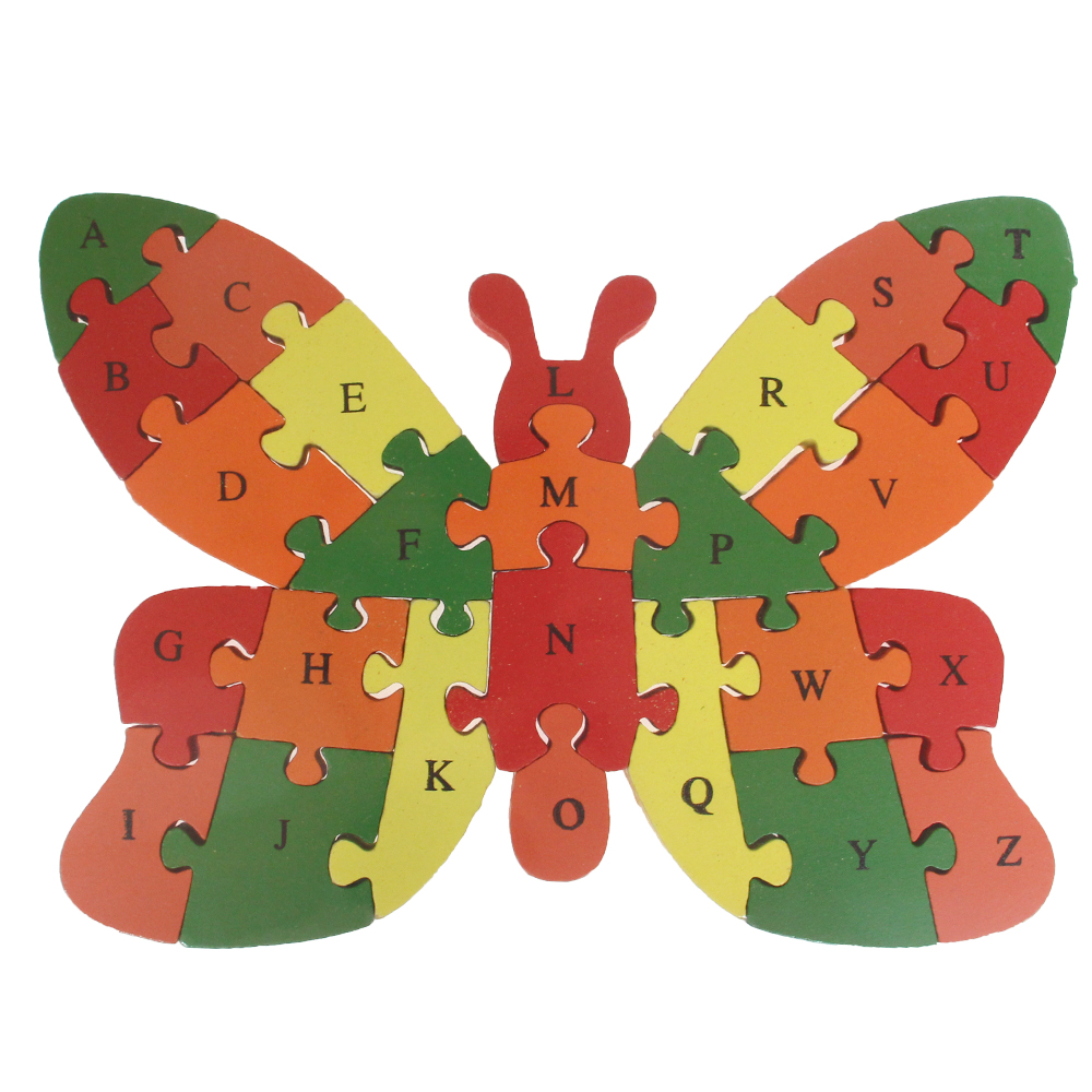 Vzdělávací dřevěné puzzle motýl var.3 - náhľad 1