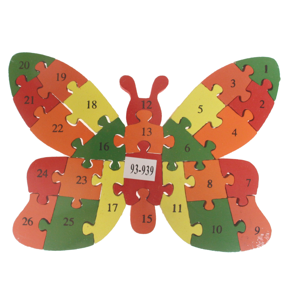 Vzdělávací dřevěné puzzle motýl var.3 - náhľad 2
