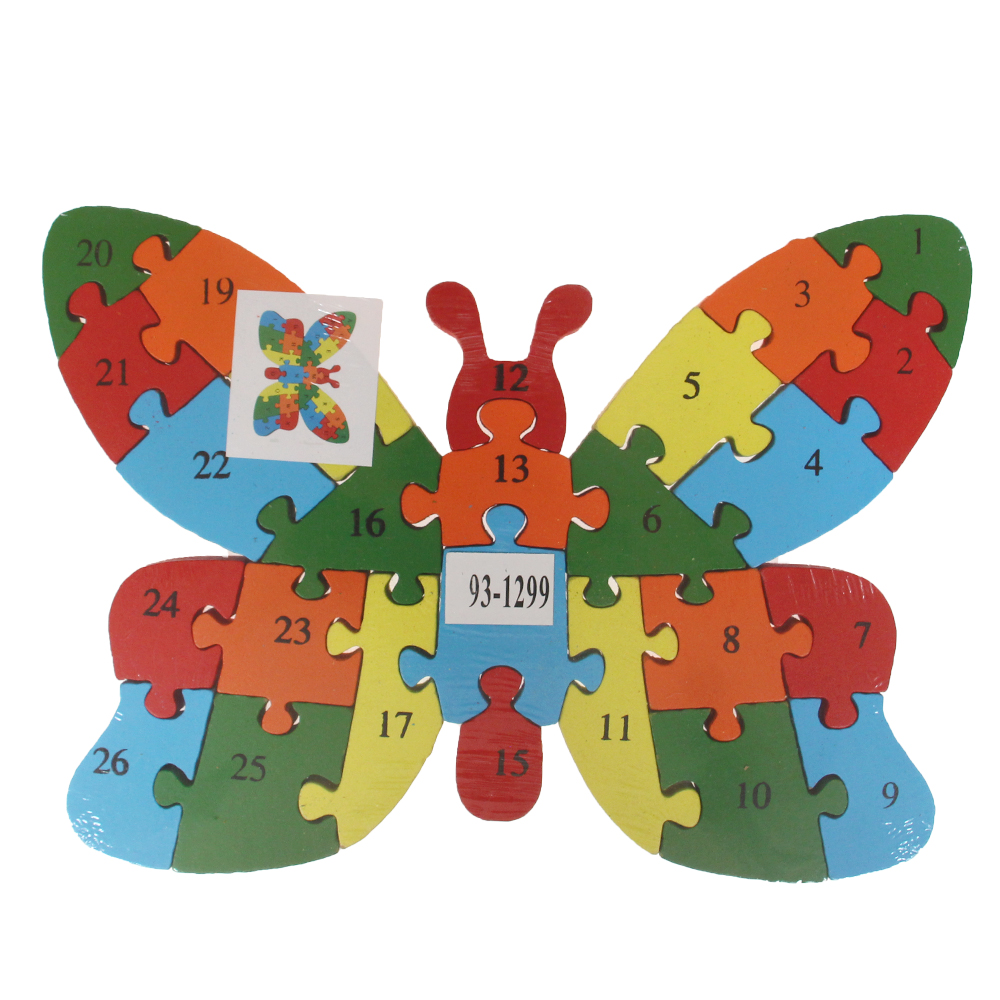 Vzdělávací dřevěné puzzle motýl var.4 - náhľad 1