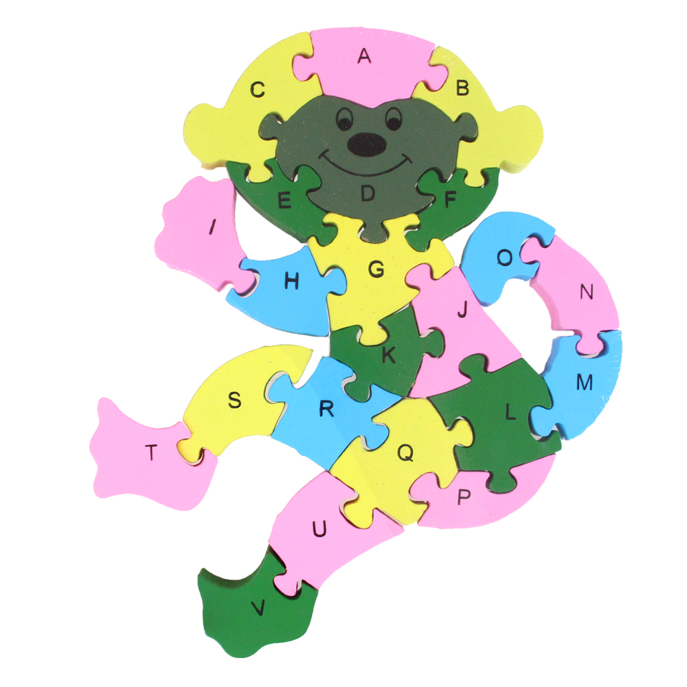 Vzdělávací dřevěné puzzle opice - náhľad 1