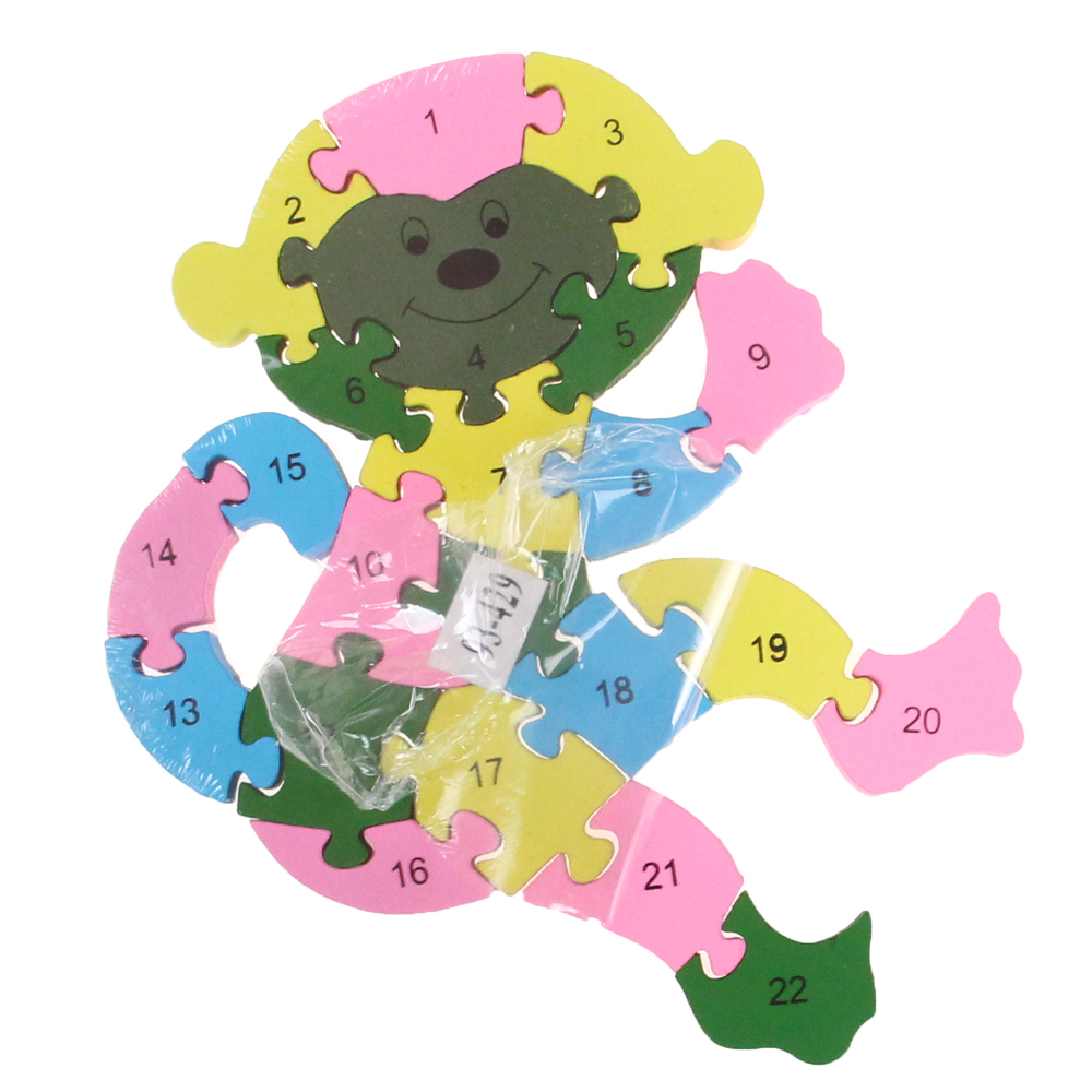 Vzdělávací dřevěné puzzle opice - náhľad 2