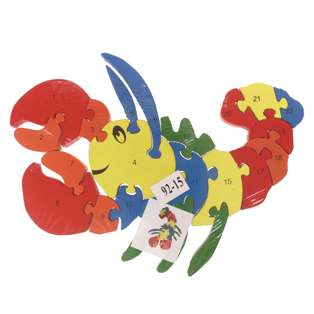 Vzdělávací dřevěné puzzle rak - náhľad 2