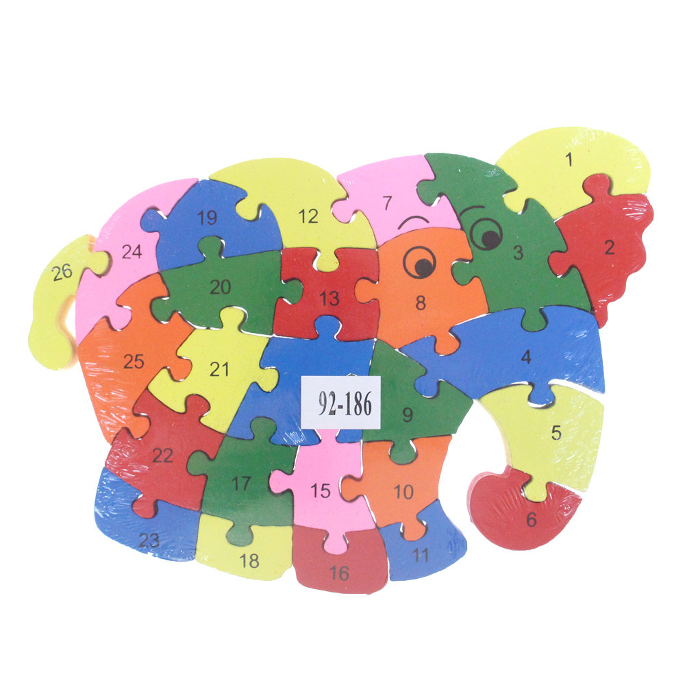 Vzdělávací dřevěné puzzle slon var.1 - náhľad 1