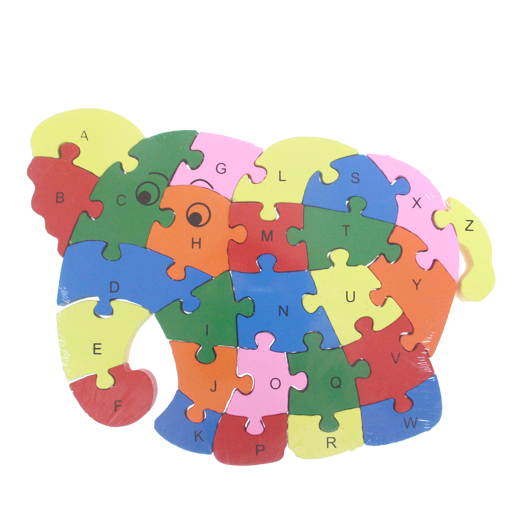 Vzdělávací dřevěné puzzle slon var.1 - náhľad 2