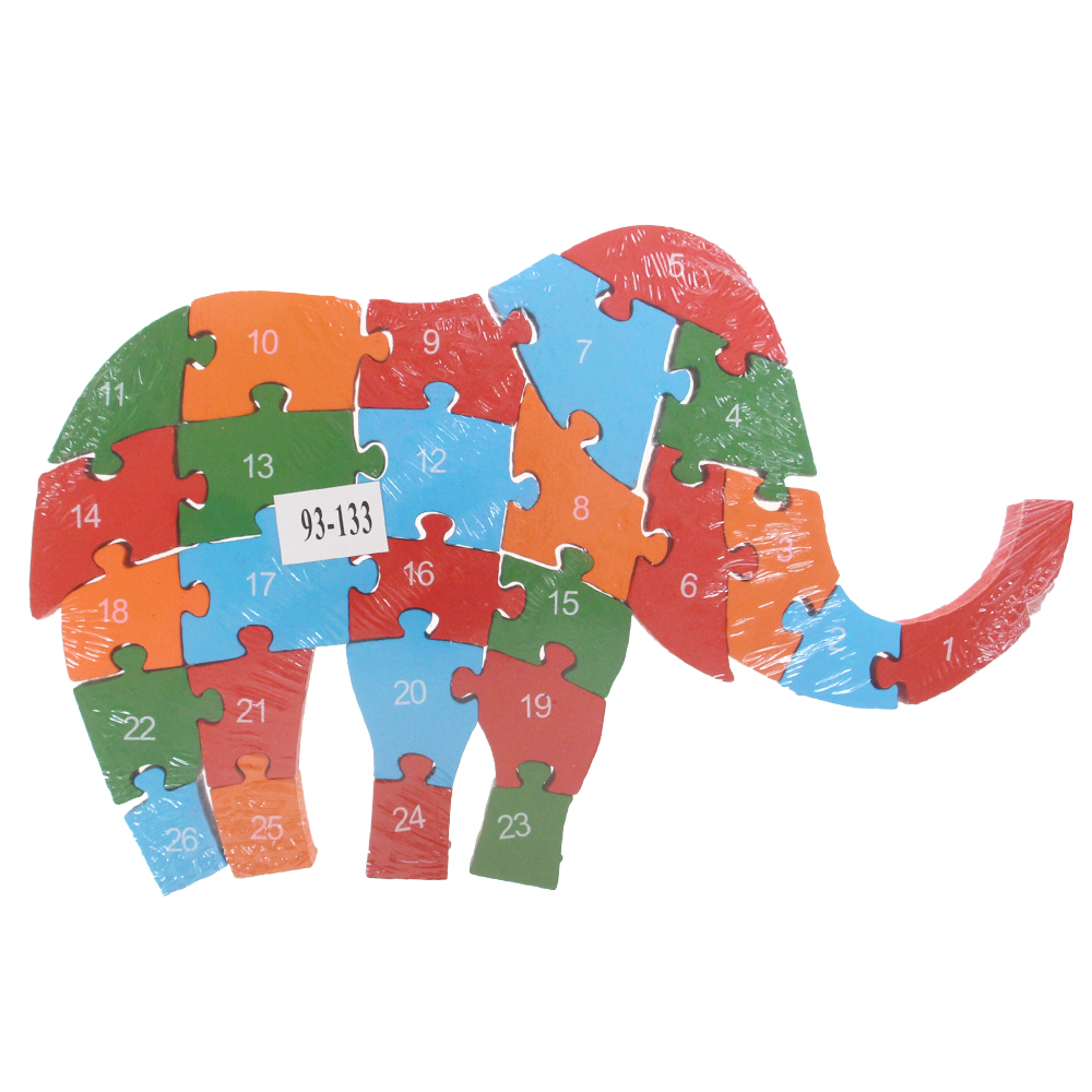 Vzdělávací dřevěné puzzle slon var.2 - náhľad 2