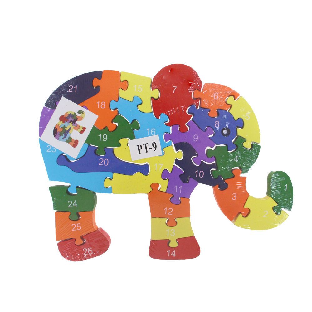 Vzdělávací dřevěné puzzle slon var.3 - náhľad 2