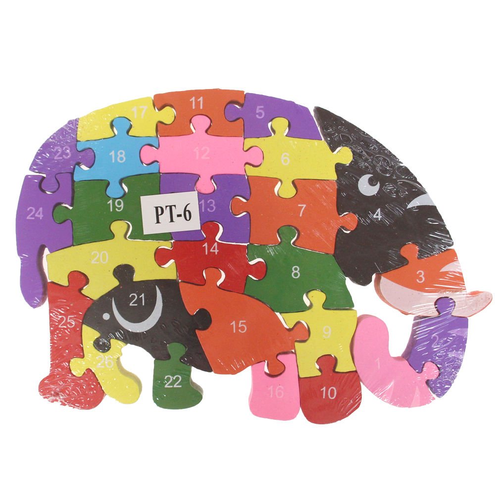 Vzdělávací dřevěné puzzle slon var.5 - náhľad 2