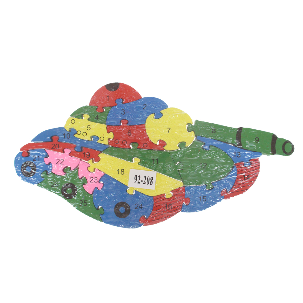 Vzdělávací dřevěné puzzle tank - náhľad 1