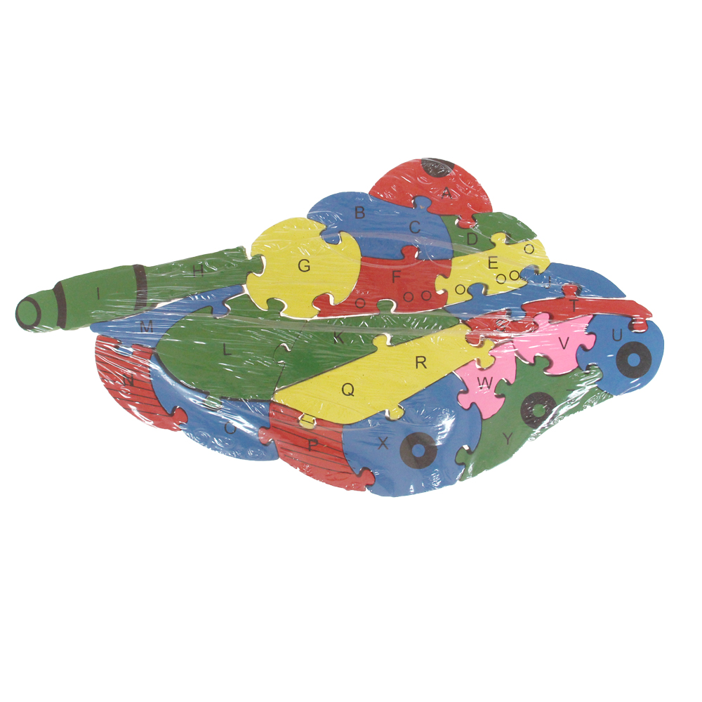 Vzdělávací dřevěné puzzle tank - náhľad 2