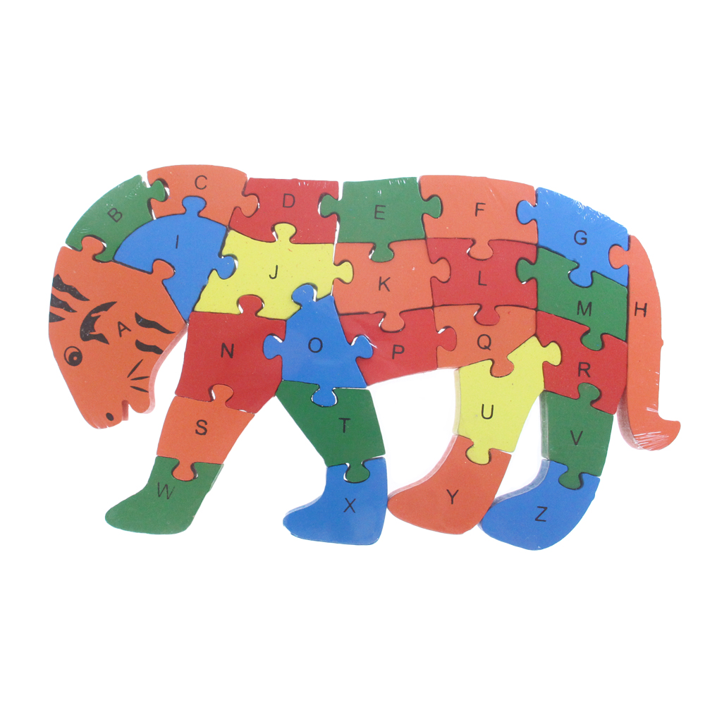 Vzdělávací dřevěné puzzle tygr - náhľad 2