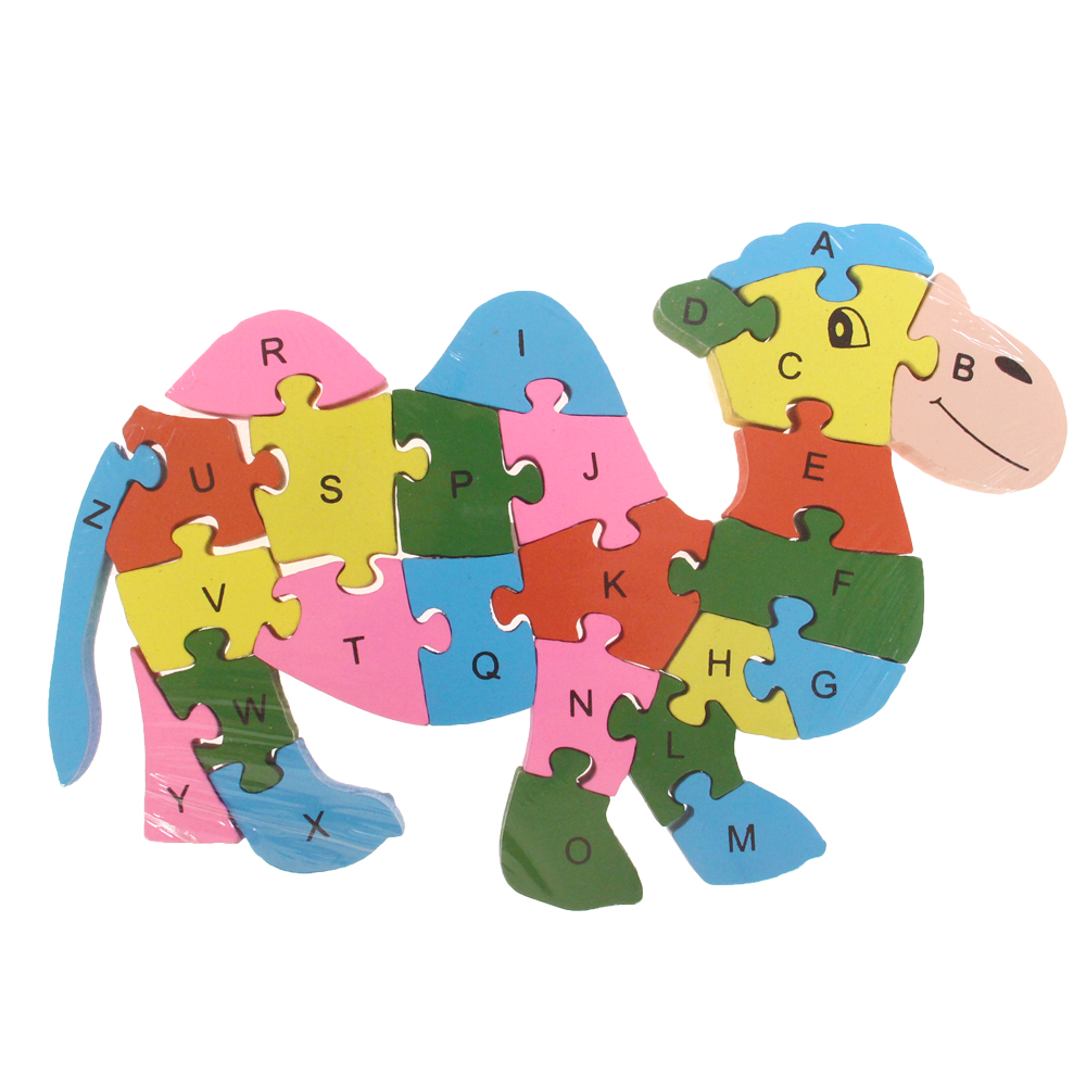 Vzdělávací dřevěné puzzle velbloud - náhľad 1